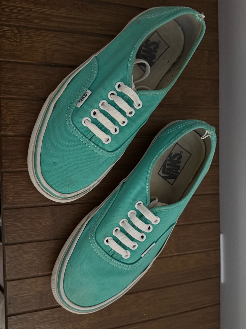 Vans Low-Top Canvas Sneakers in Teal with White Accents